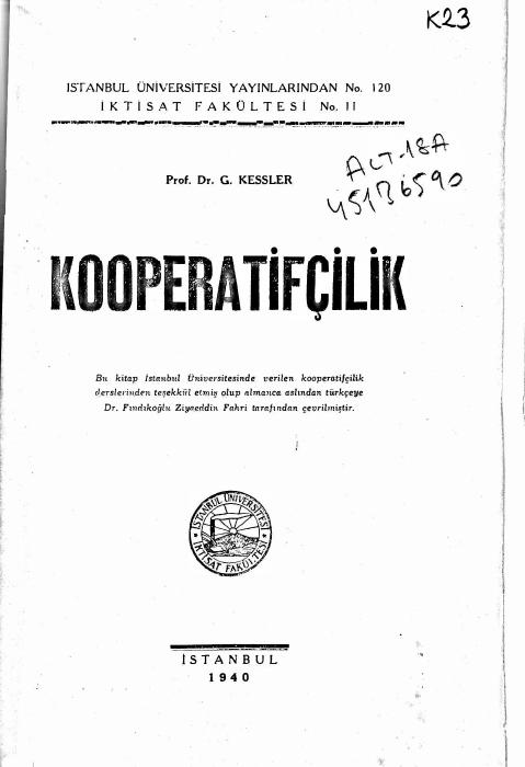 Kooperatifçilik kitap kapağı